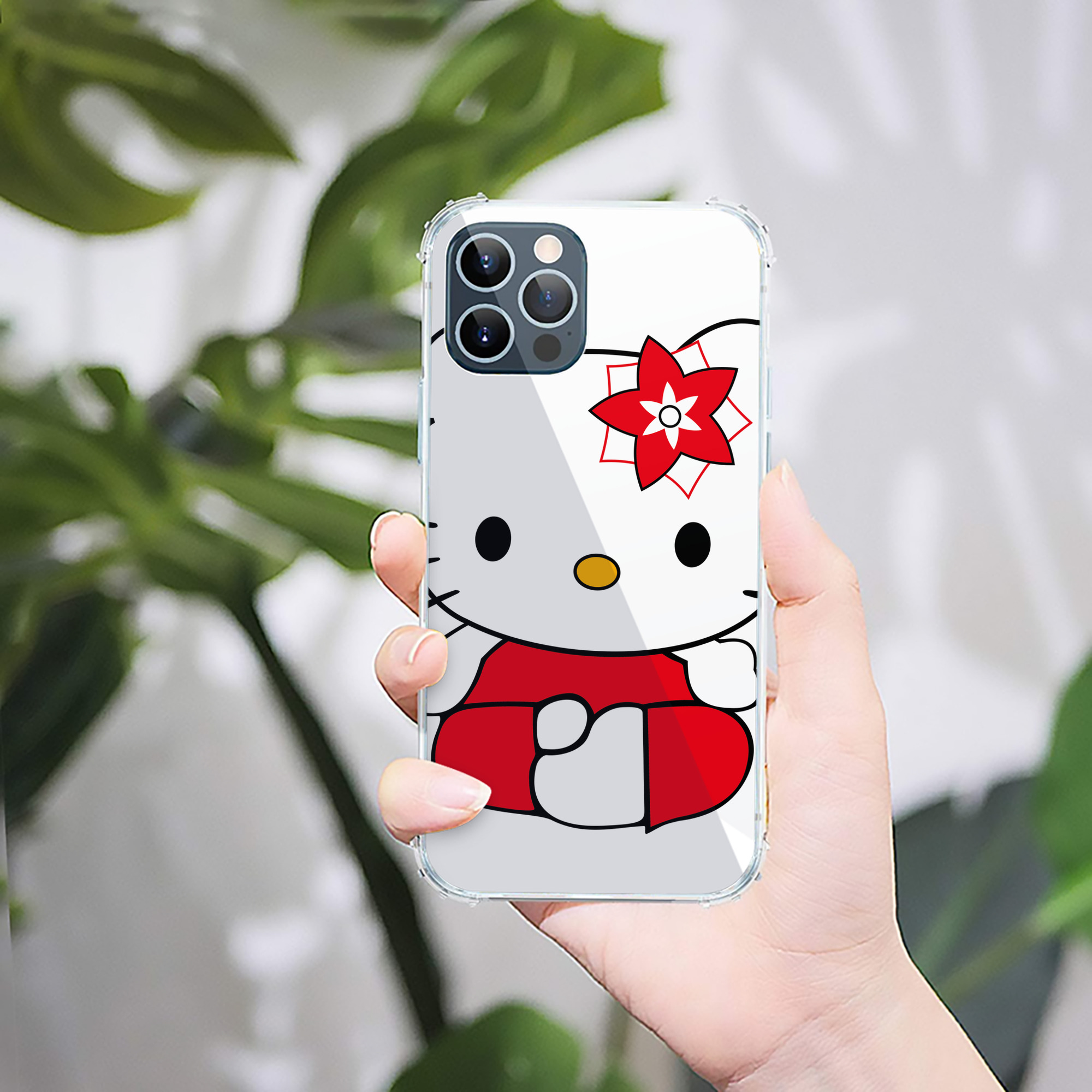 （画像用） Hello Kitty ハローキティ 【iPhone 12シリーズ対応】透明スマホケース（クリアソフトケース）